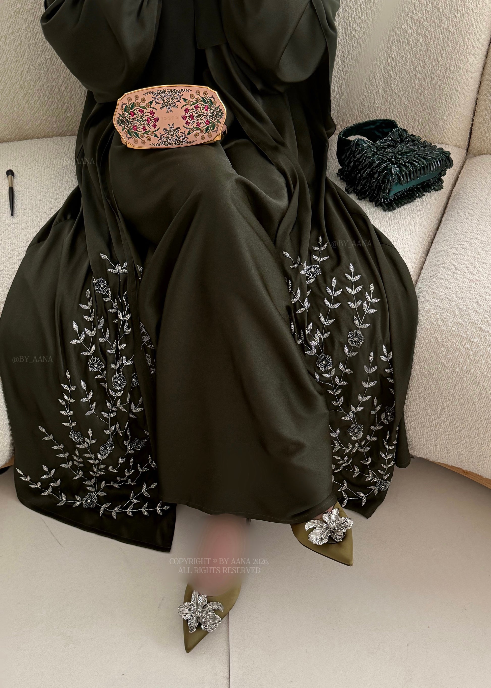 Jasmin Pearl Satin Edition- 3 Piece Set (Slip dress included)