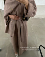 Load image into Gallery viewer, 3 in 1 Coat Abaya- Brown
