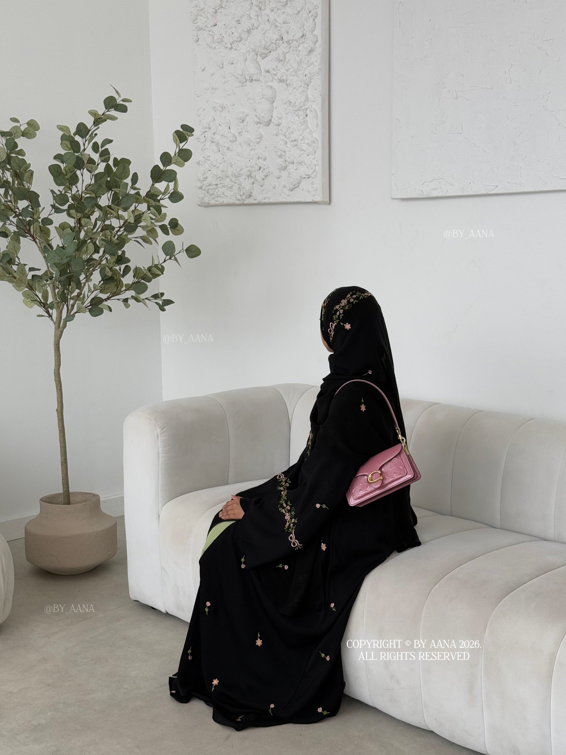 Rosette X Flower & Tulip Abaya With Maxi Hijab