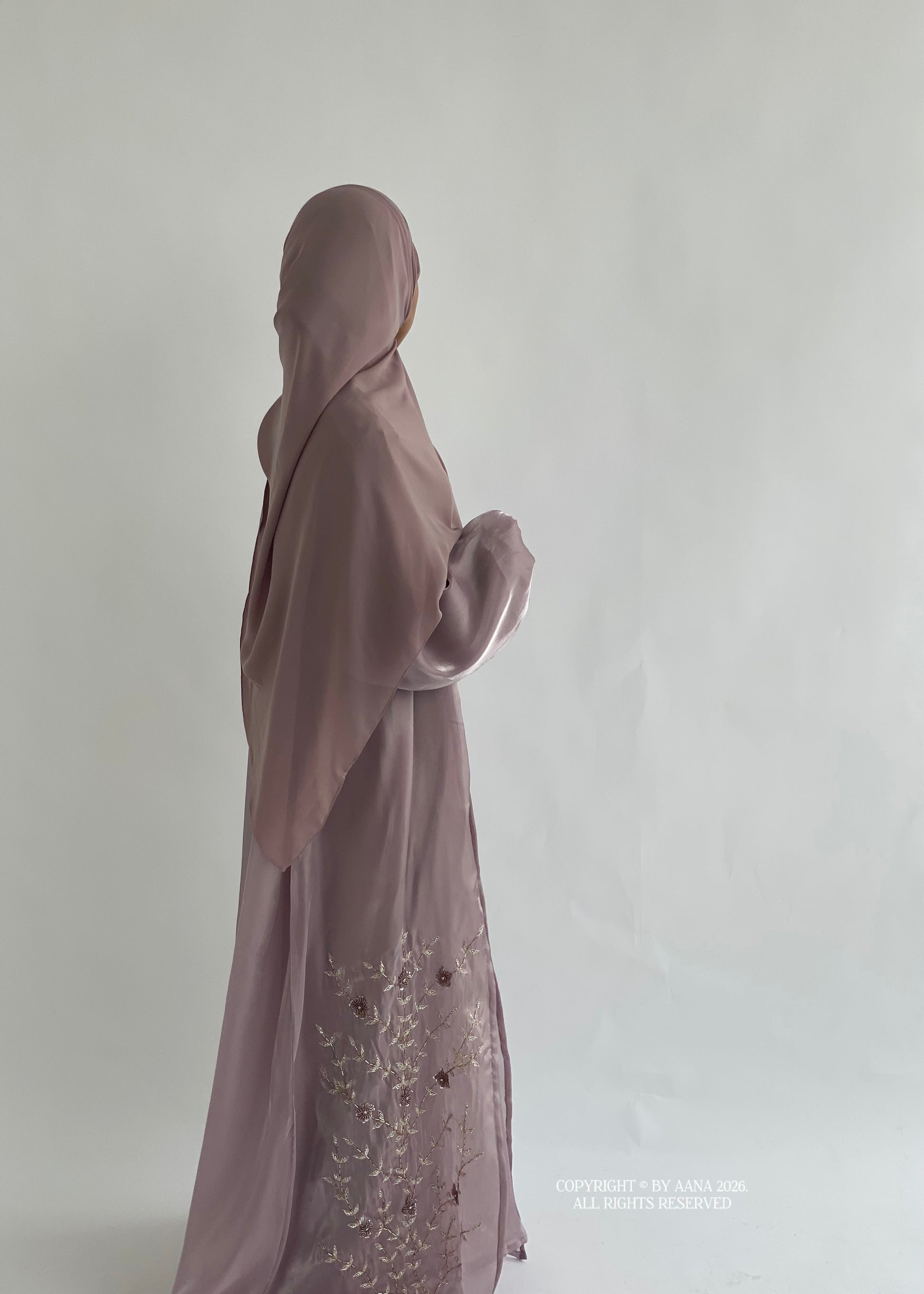 Jasmin- 3 Piece Organza Abaya Set (Slip dress included)