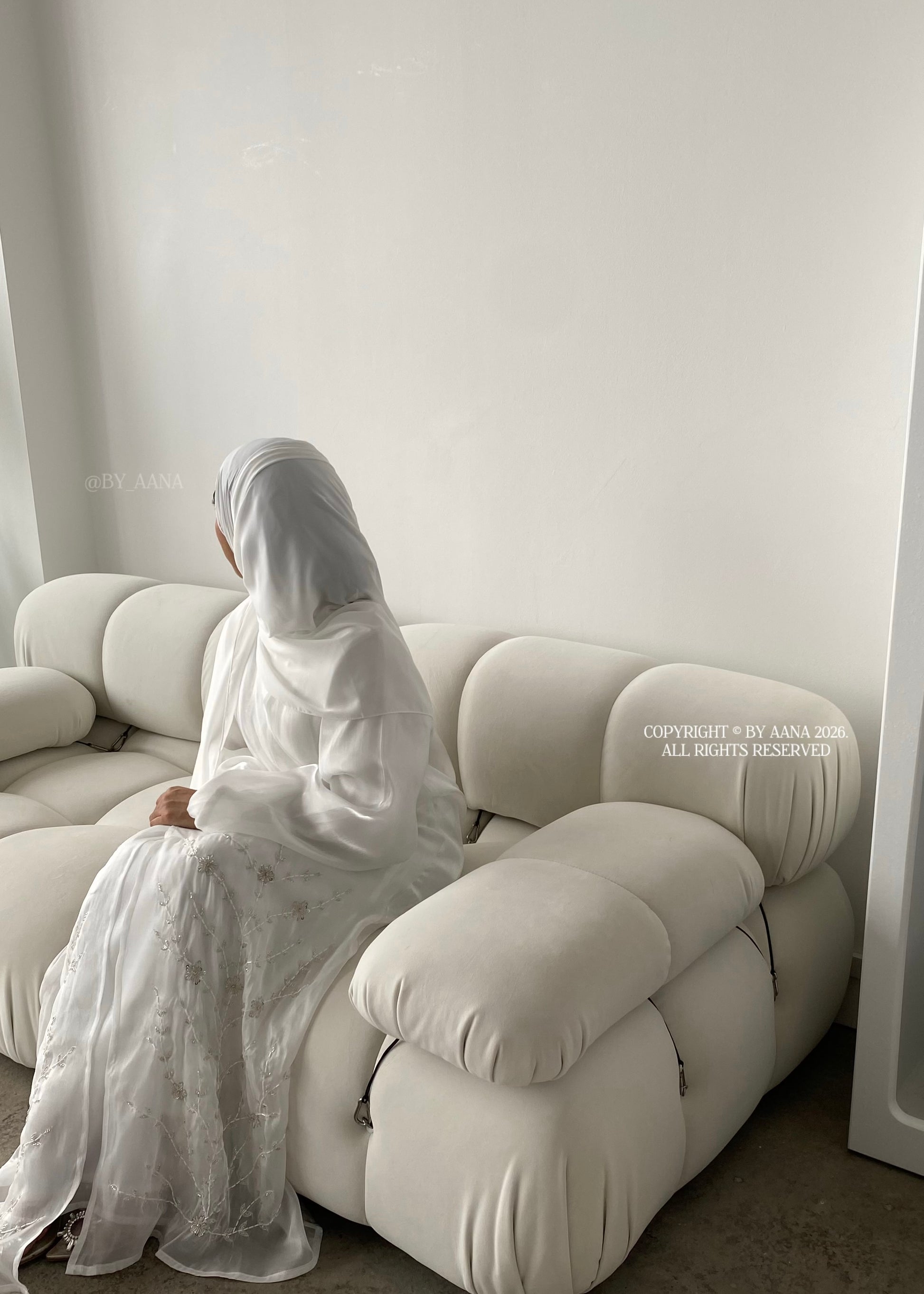 Jasmin- 3 Piece Organza Abaya Set (Slip dress included)