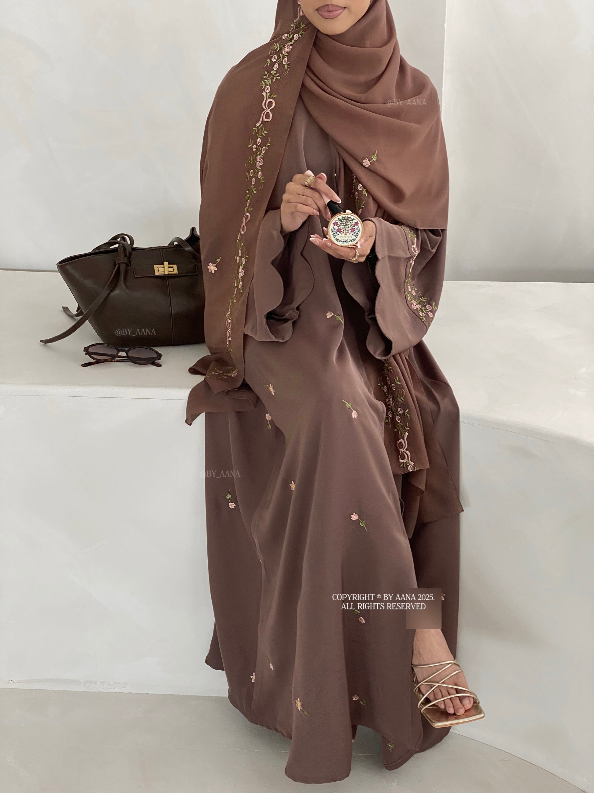 A/C Rosette x Flower & Tulip With Maxi Hijab- Brown
