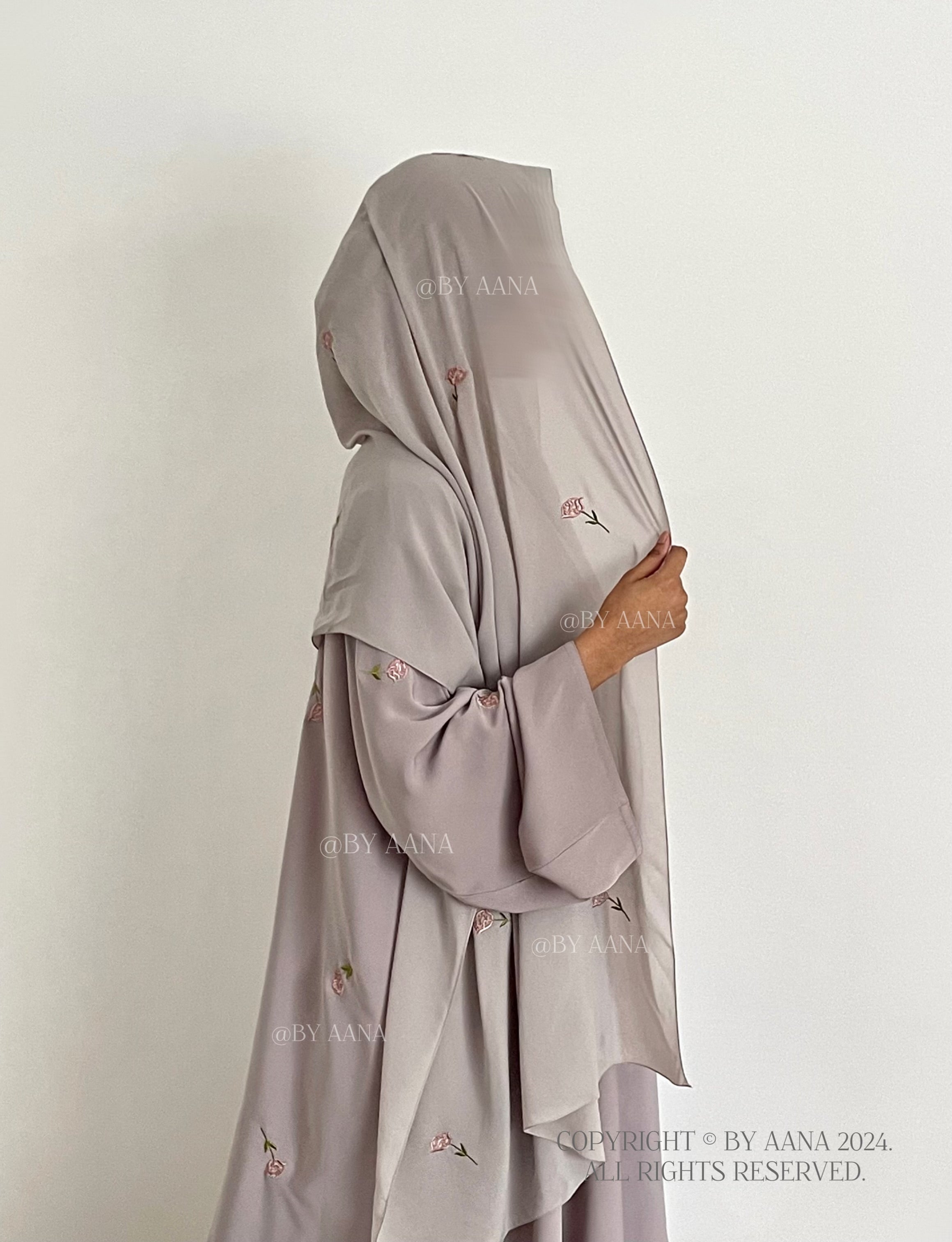 Rose Blossom Abaya- NEW ‘Grey’ Shade