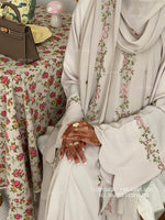 Load image into Gallery viewer, A/C Rosette x Flower &amp; Tulip With Maxi Hijab- Ivory Beige
