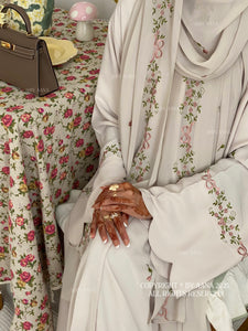 A/C Rosette x Flower & Tulip With Maxi Hijab- Ivory Beige