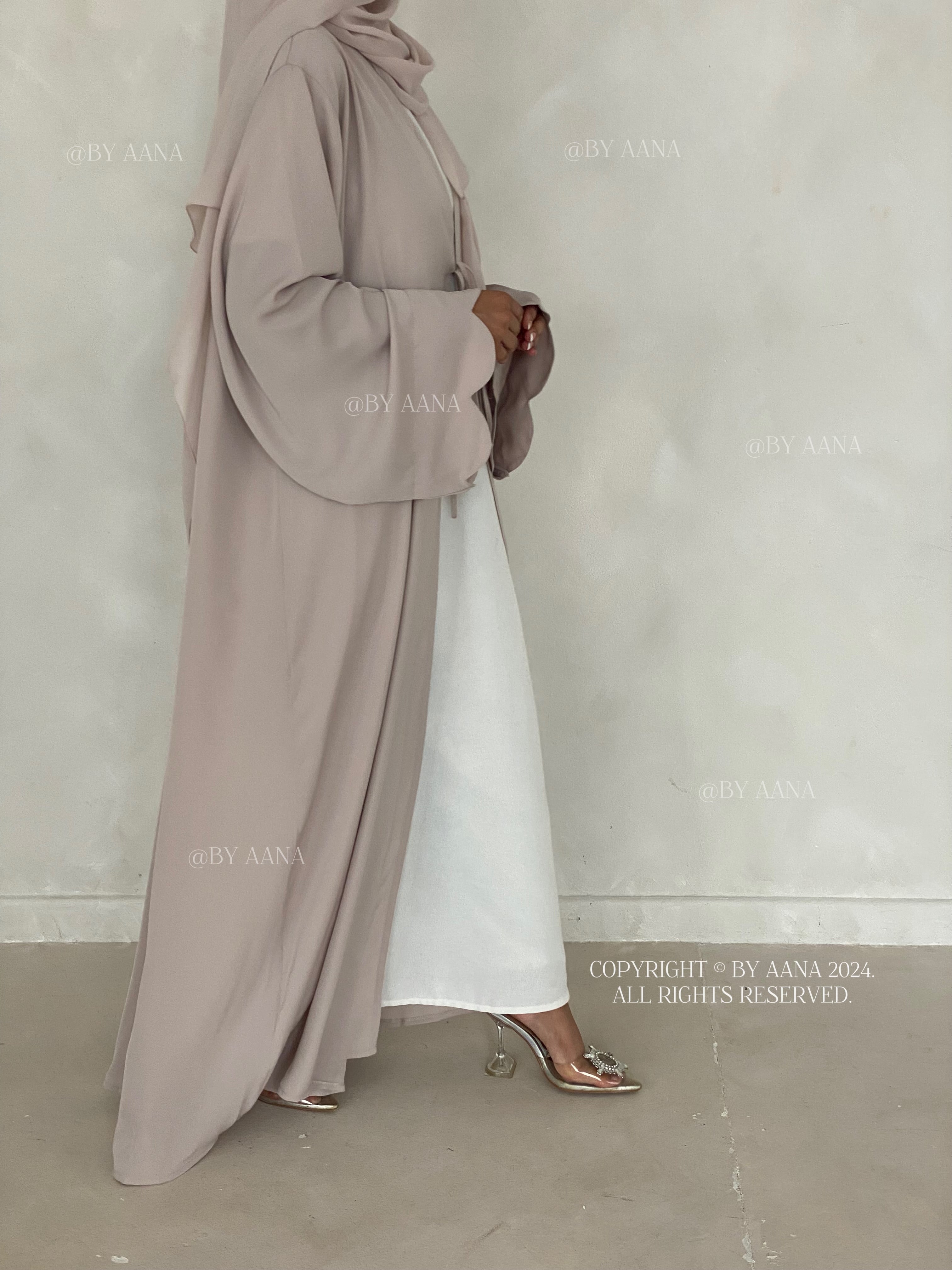 Forget Me Knot Abaya- Greige