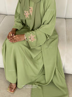 Load image into Gallery viewer, A/C Lily Pistachio Abaya Set
