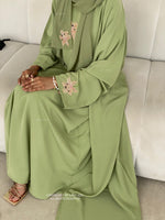 Load image into Gallery viewer, A/C Lily Pistachio Abaya Set
