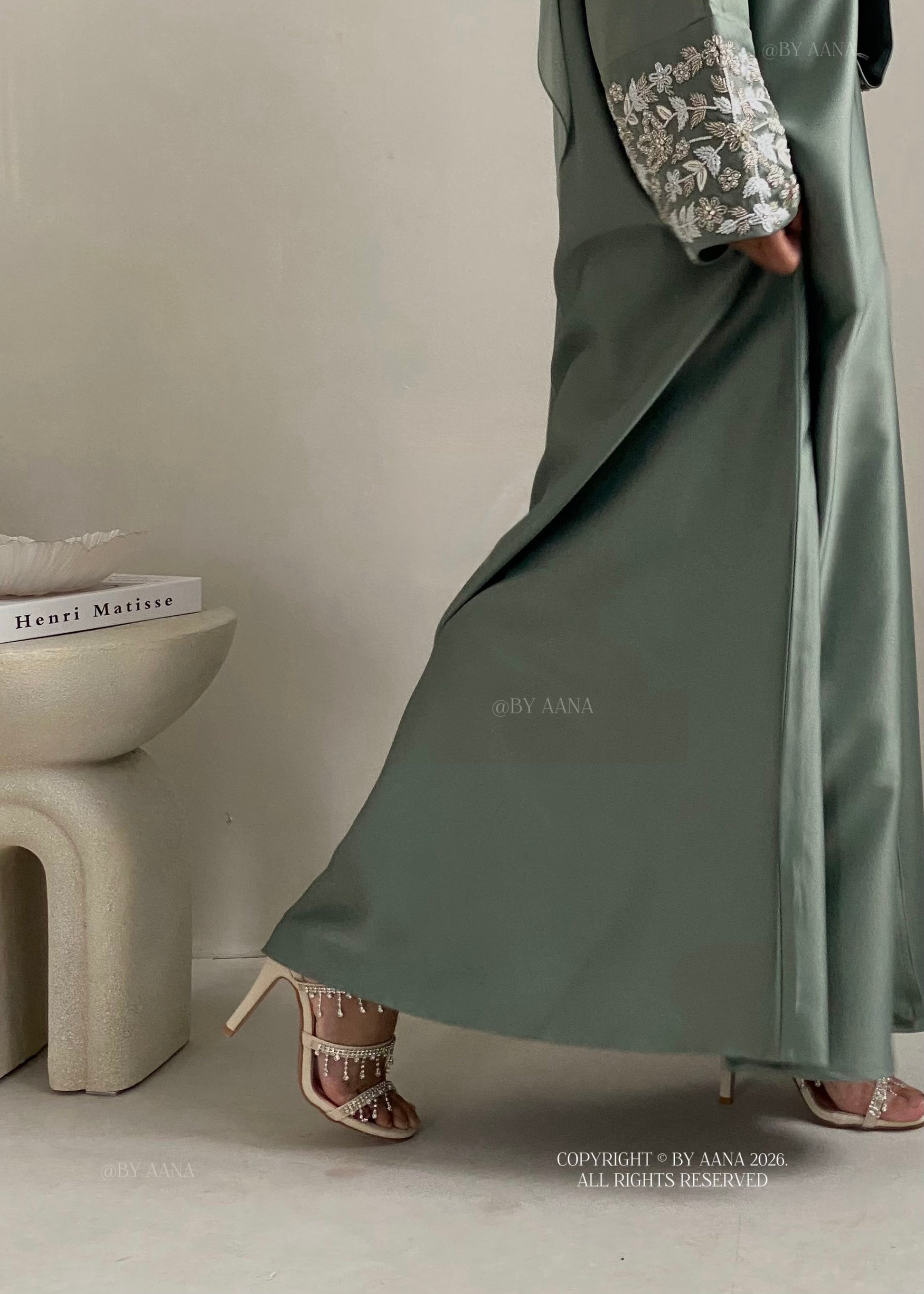 Frosted Dream Abaya- Sea Green