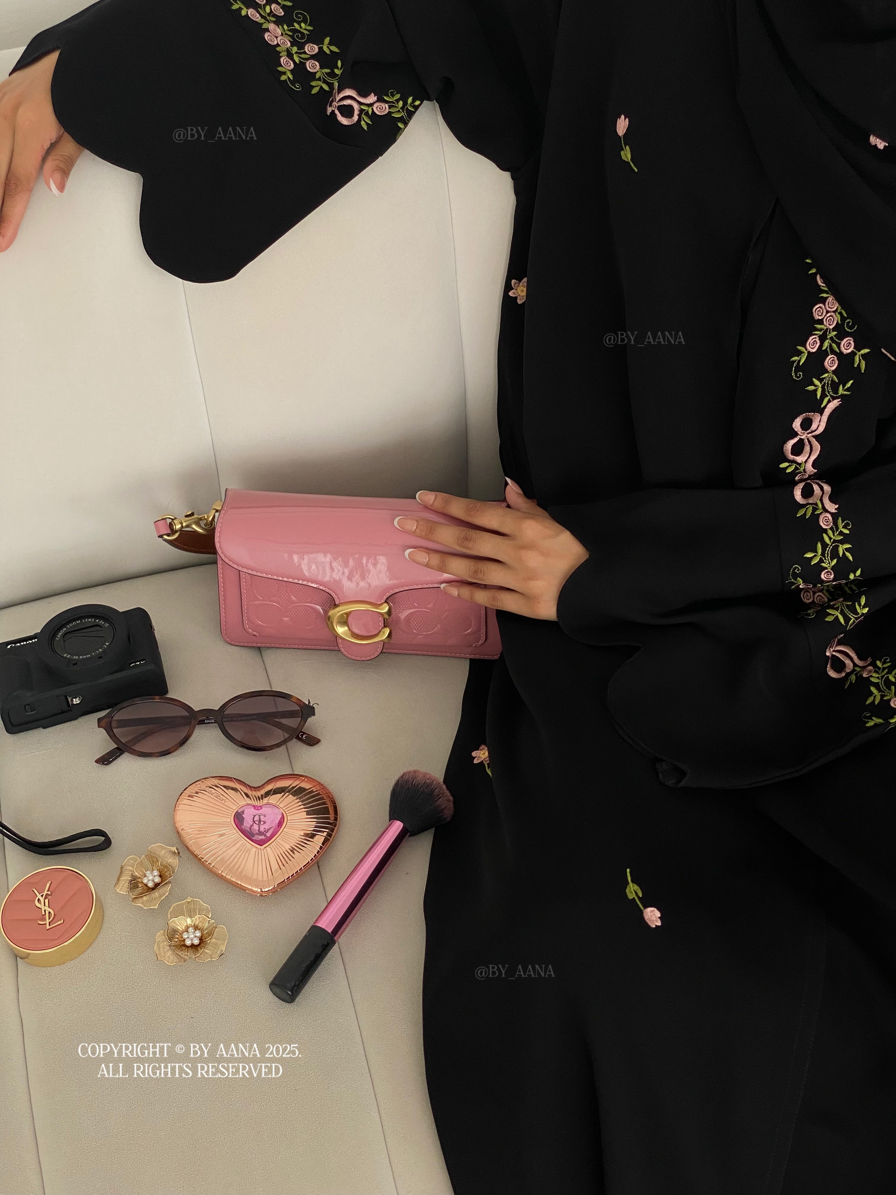 A/C Rosette X Flower And Tulip With Maxi Hijab- Black