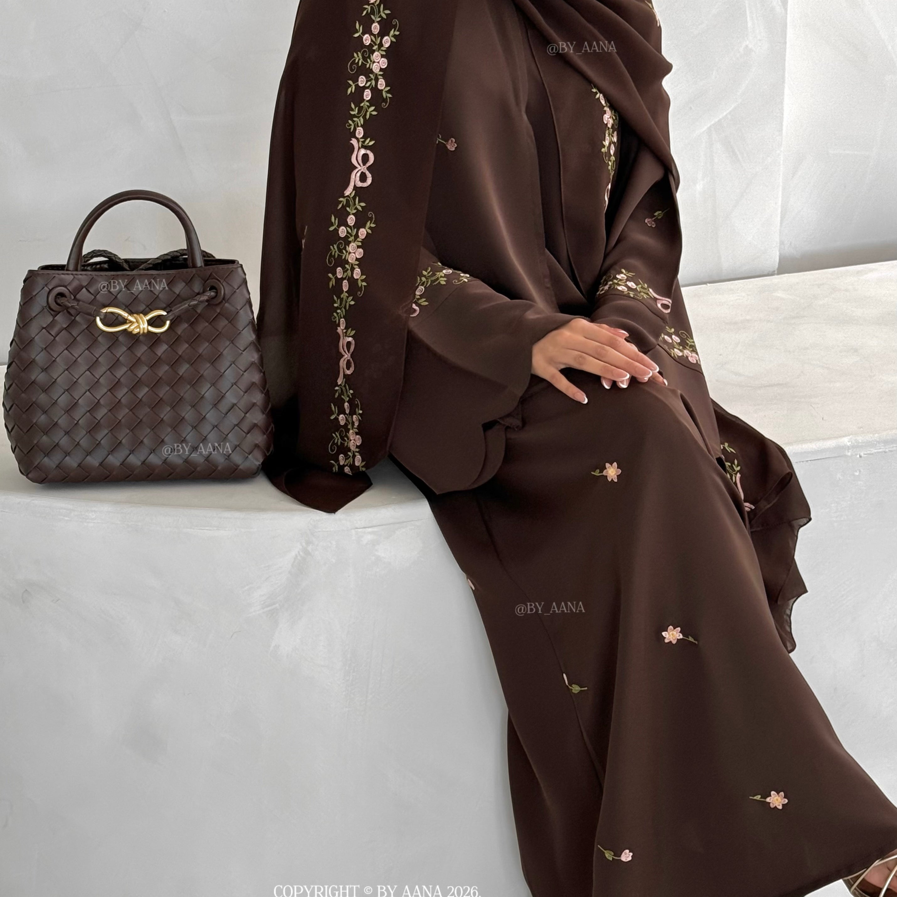 Rosette X Flower & Tulip Abaya With Maxi Hijab