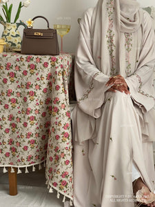 A/C Rosette x Flower & Tulip With Maxi Hijab- Ivory Beige