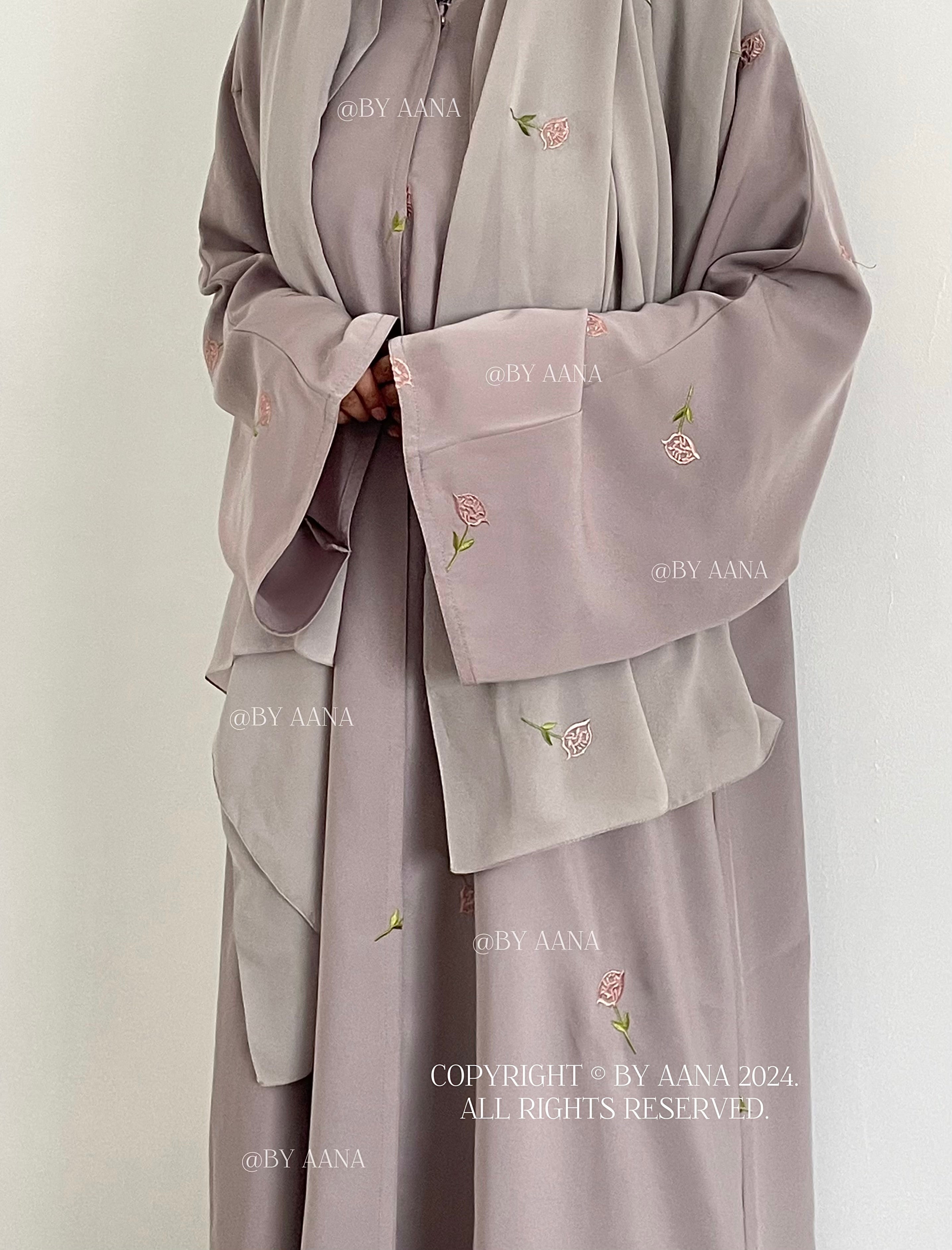 Rose Blossom Abaya- NEW ‘Grey’ Shade