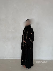 A/C Rosette X Flower And Tulip With Maxi Hijab- Black