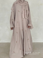 Load image into Gallery viewer, Rose Blossom Abaya- Greige
