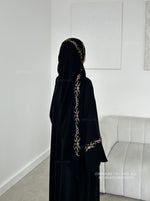Load image into Gallery viewer, A/C Rosette Abaya with Maxi Hijab- Black
