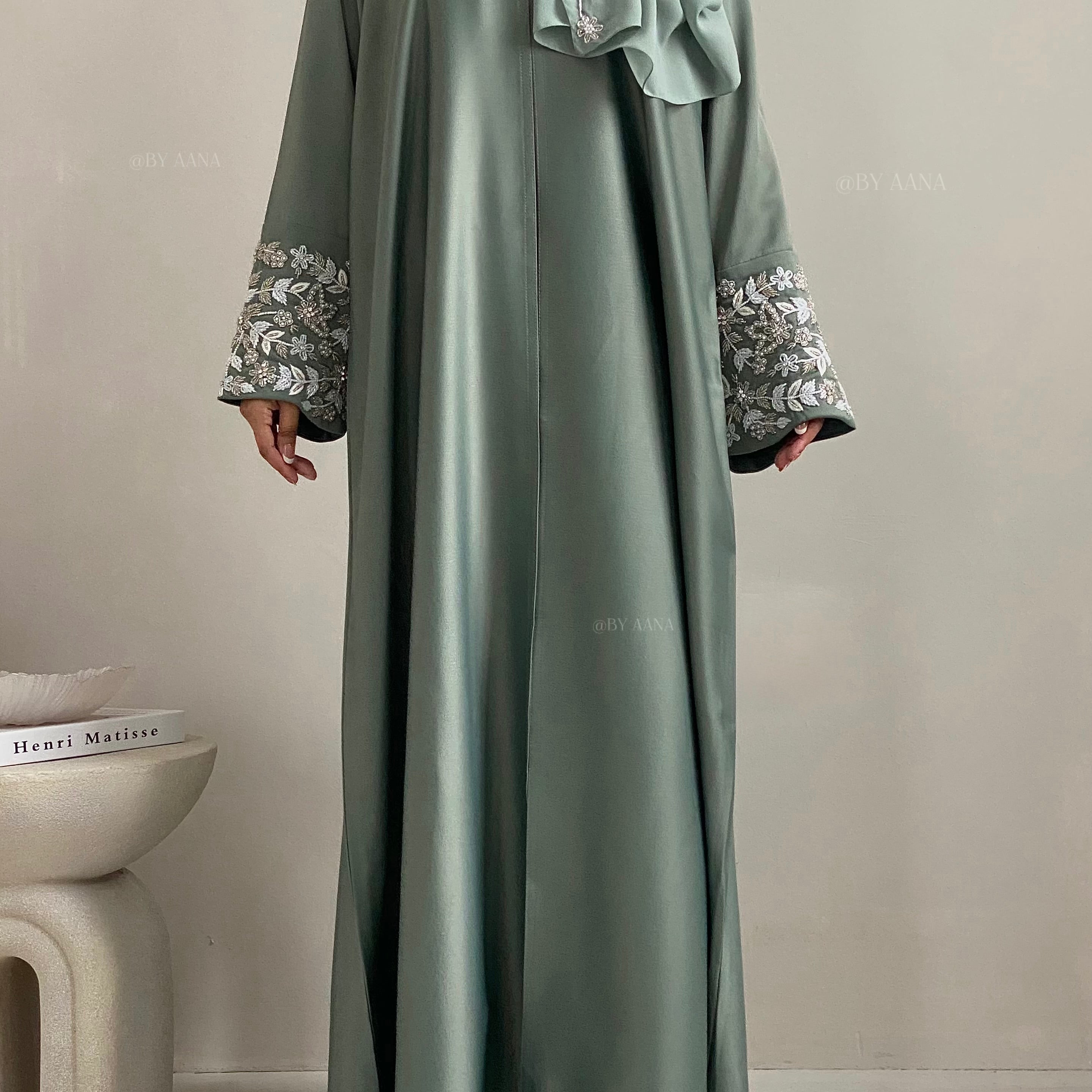 Frosted Dream Abaya- Sea Green