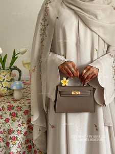 A/C Rosette x Flower & Tulip With Maxi Hijab- Ivory Beige