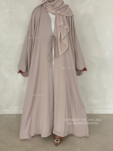 Forget Me Knot Abaya- Greige