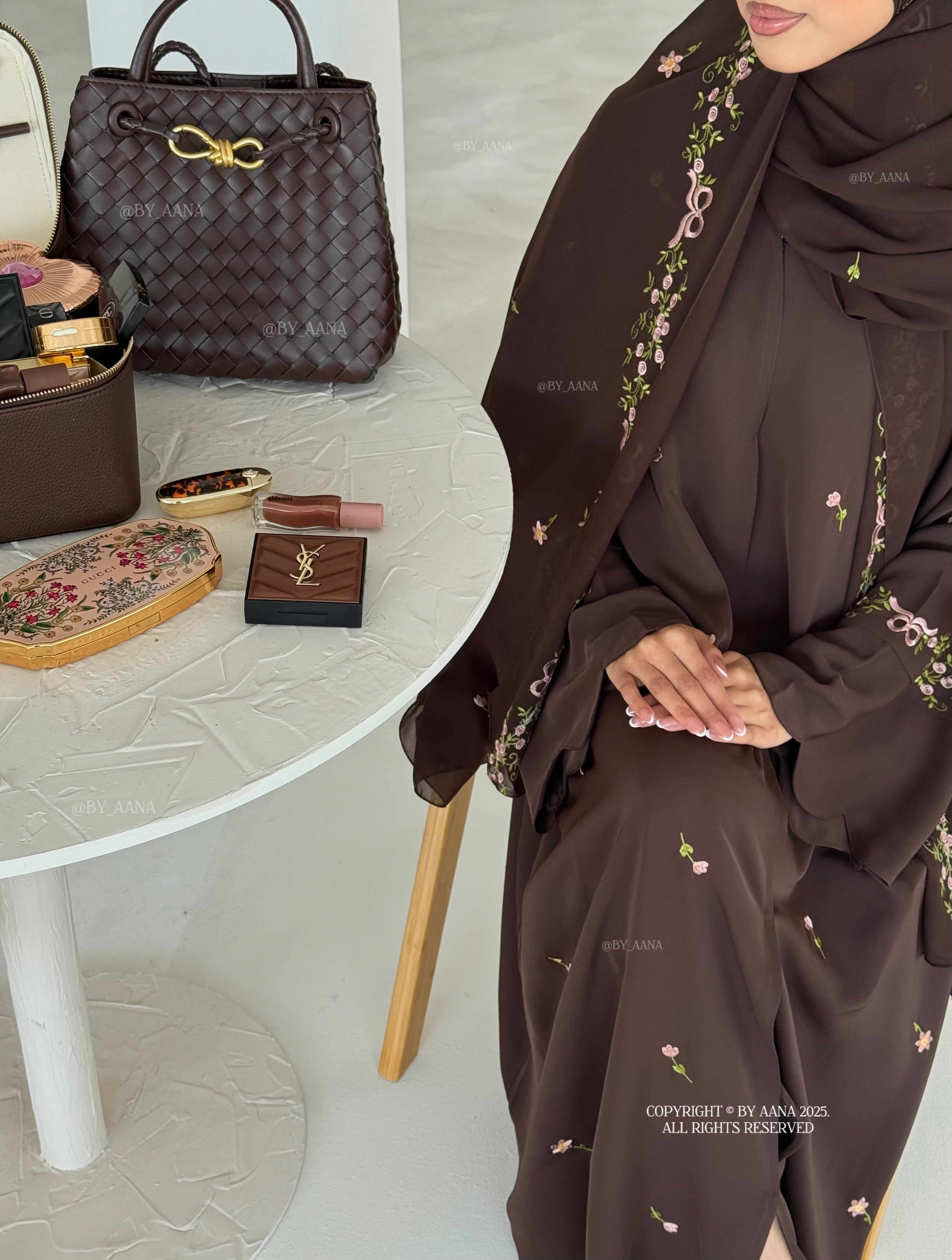 A/C Rosette x Flower and Tulip With Maxi Hijab- Espresso Brown