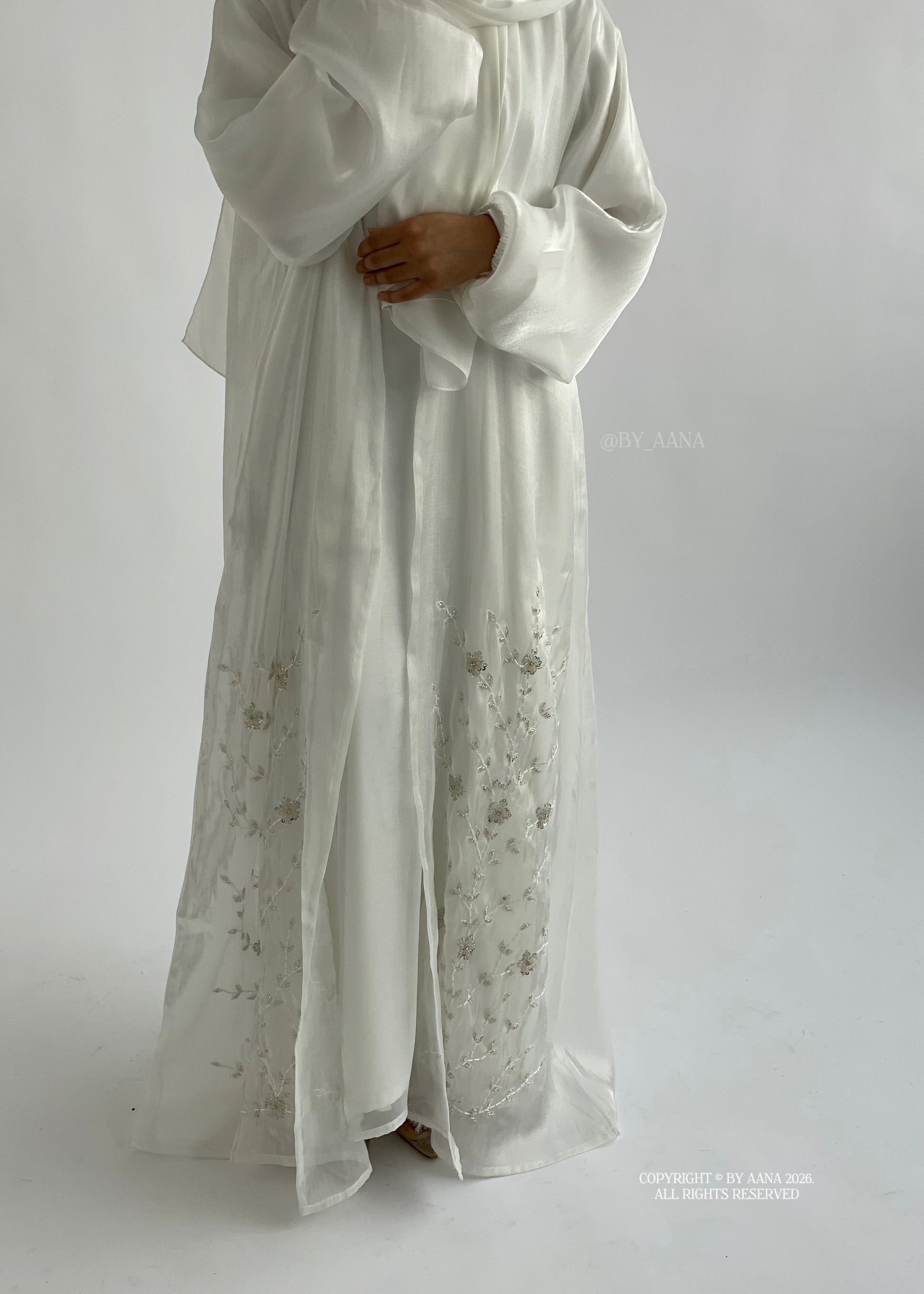 Jasmin- 3 Piece Organza Abaya Set (Slip dress included)