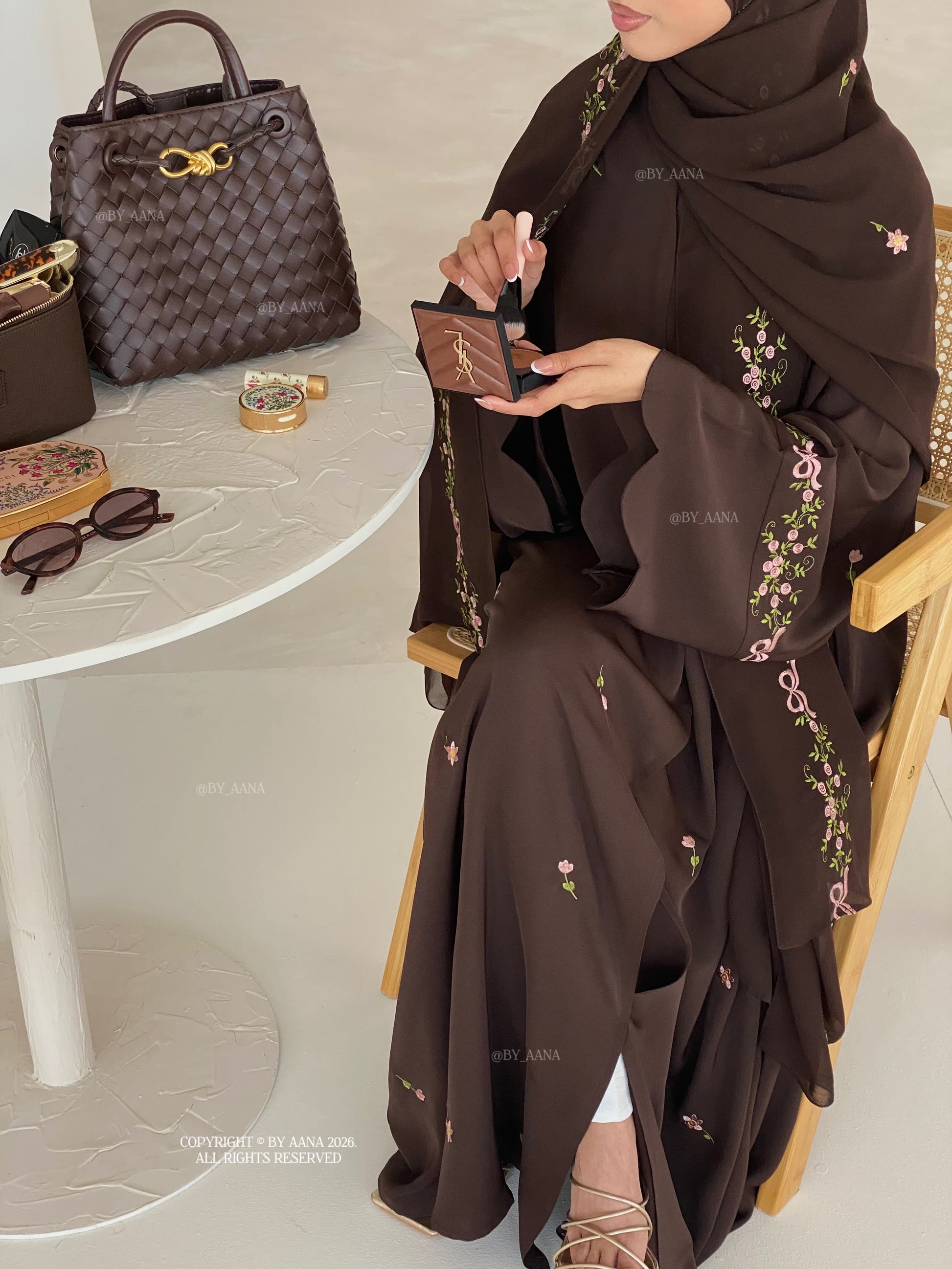 Rosette X Flower & Tulip Abaya With Maxi Hijab