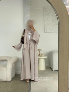 Forget Me Knot Abaya- Greige