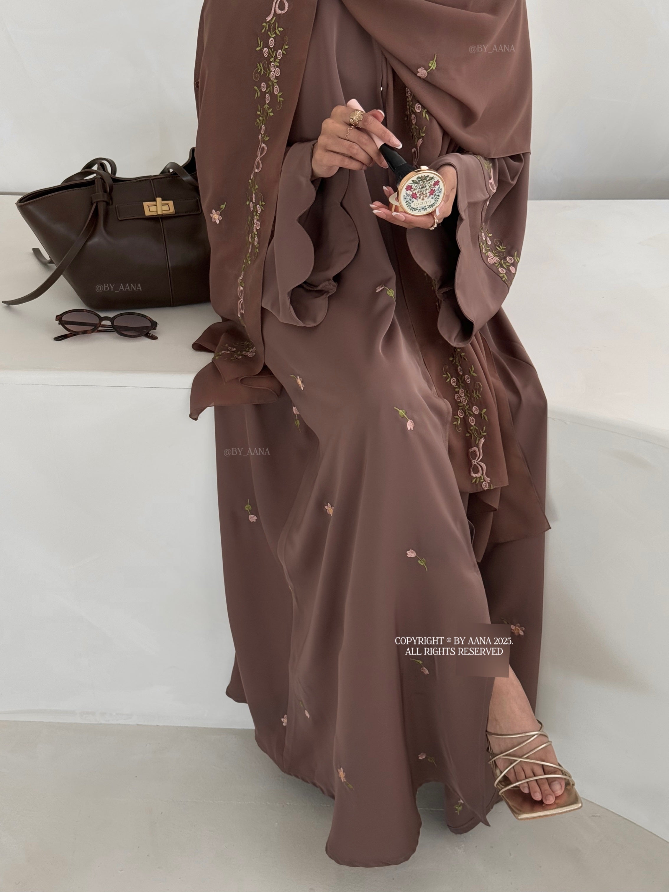 A/C Rosette x Flower & Tulip With Maxi Hijab- Brown