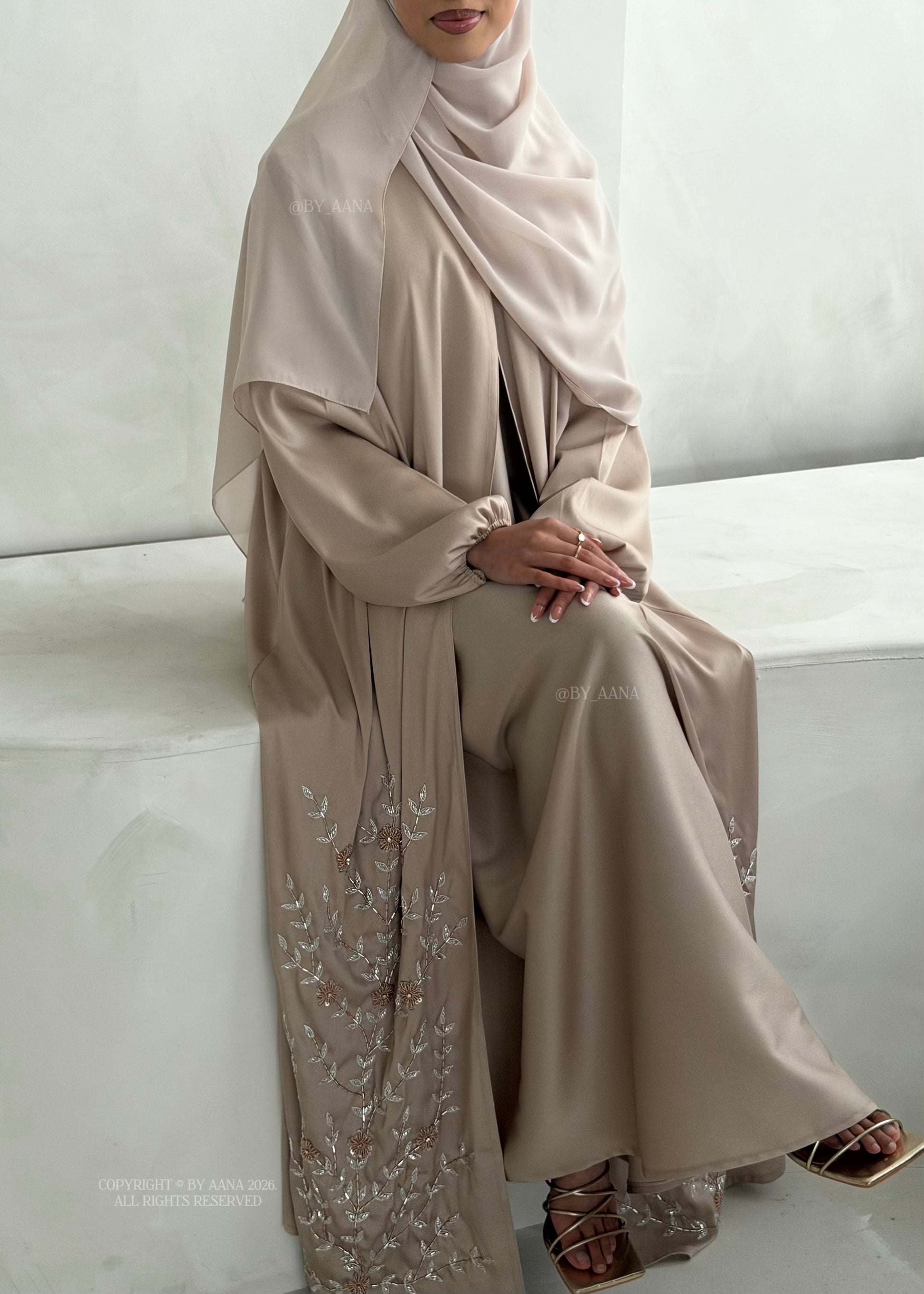 Jasmin Pearl Satin Edition- 3 Piece Set (Slip dress included)
