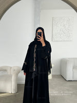 Load image into Gallery viewer, A/C Rosette Abaya with Maxi Hijab- Black
