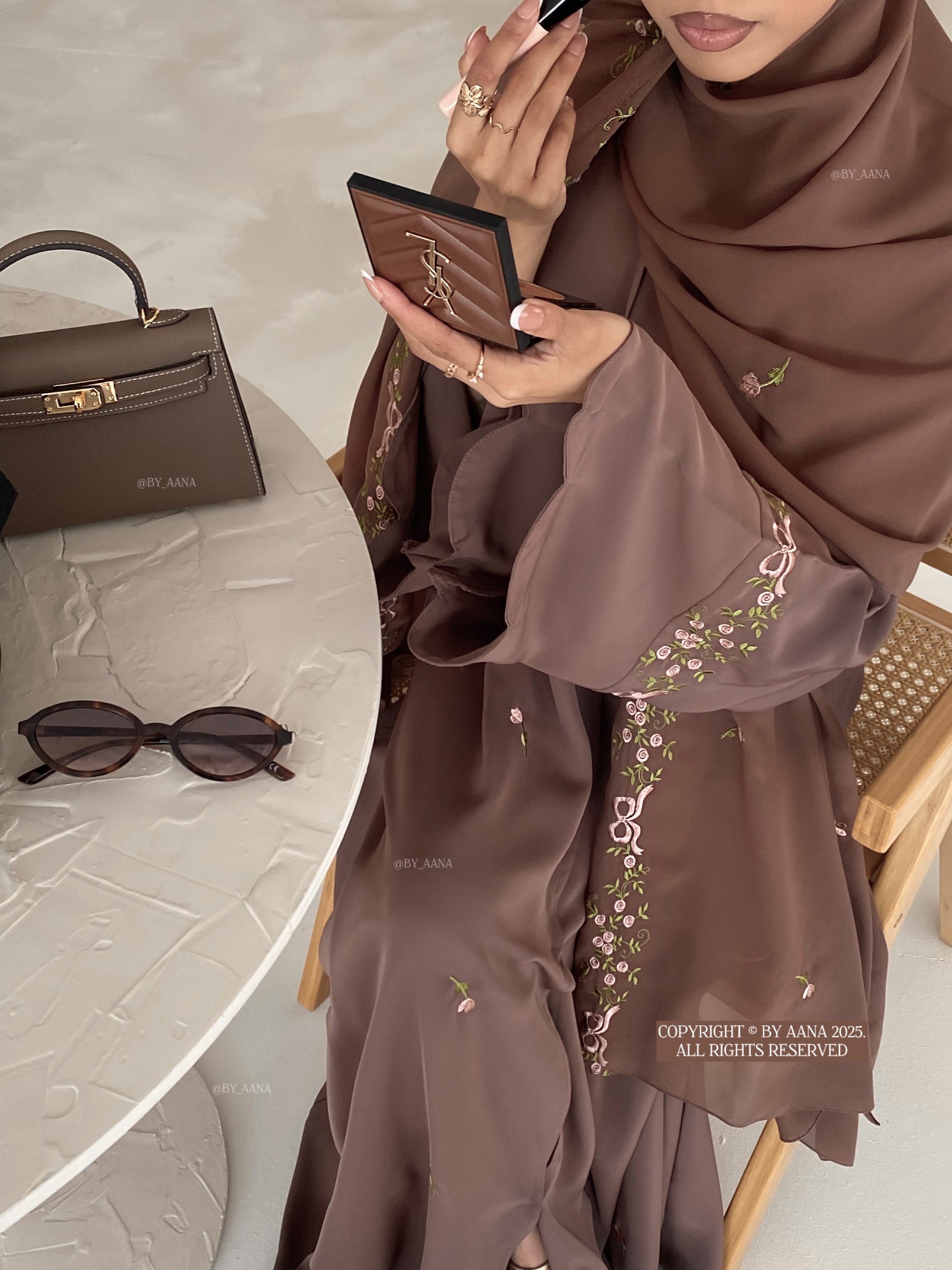 A/C Rosette x Flower & Tulip With Maxi Hijab- Brown