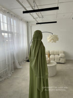 Load image into Gallery viewer, Rosette Abaya with Maxi Hijab- Pistachio
