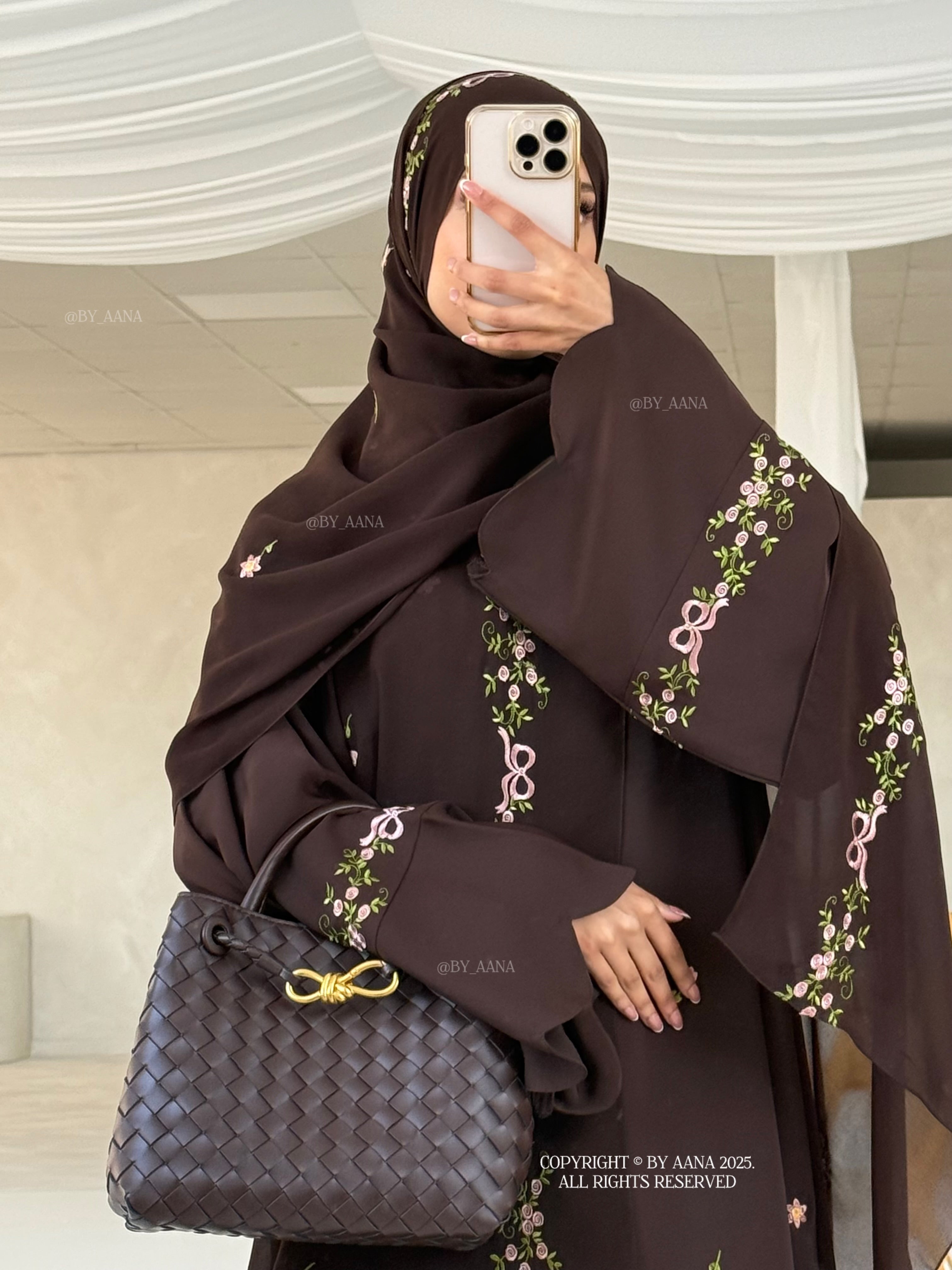 A/C Rosette x Flower and Tulip With Maxi Hijab- Espresso Brown