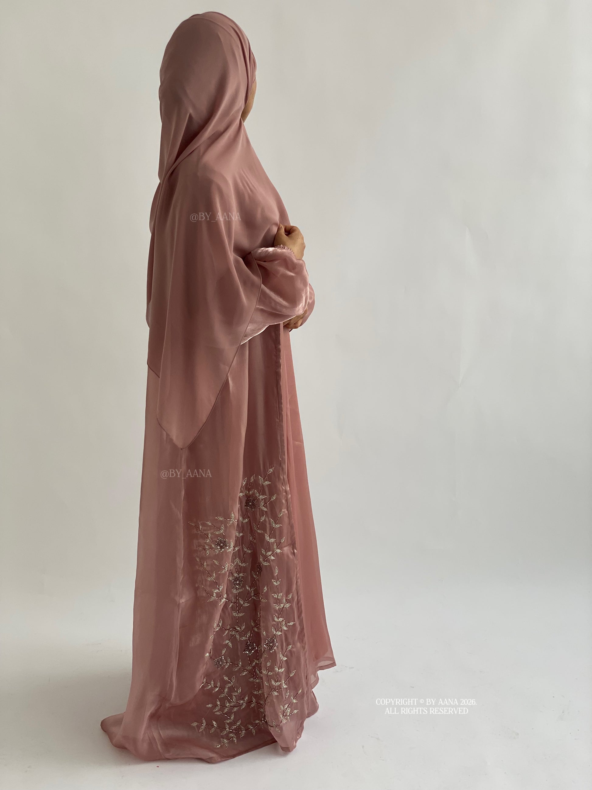 Jasmin- 3 Piece Organza Abaya Set (Slip dress included)
