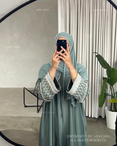 Lulu Open Abaya- Sea Green