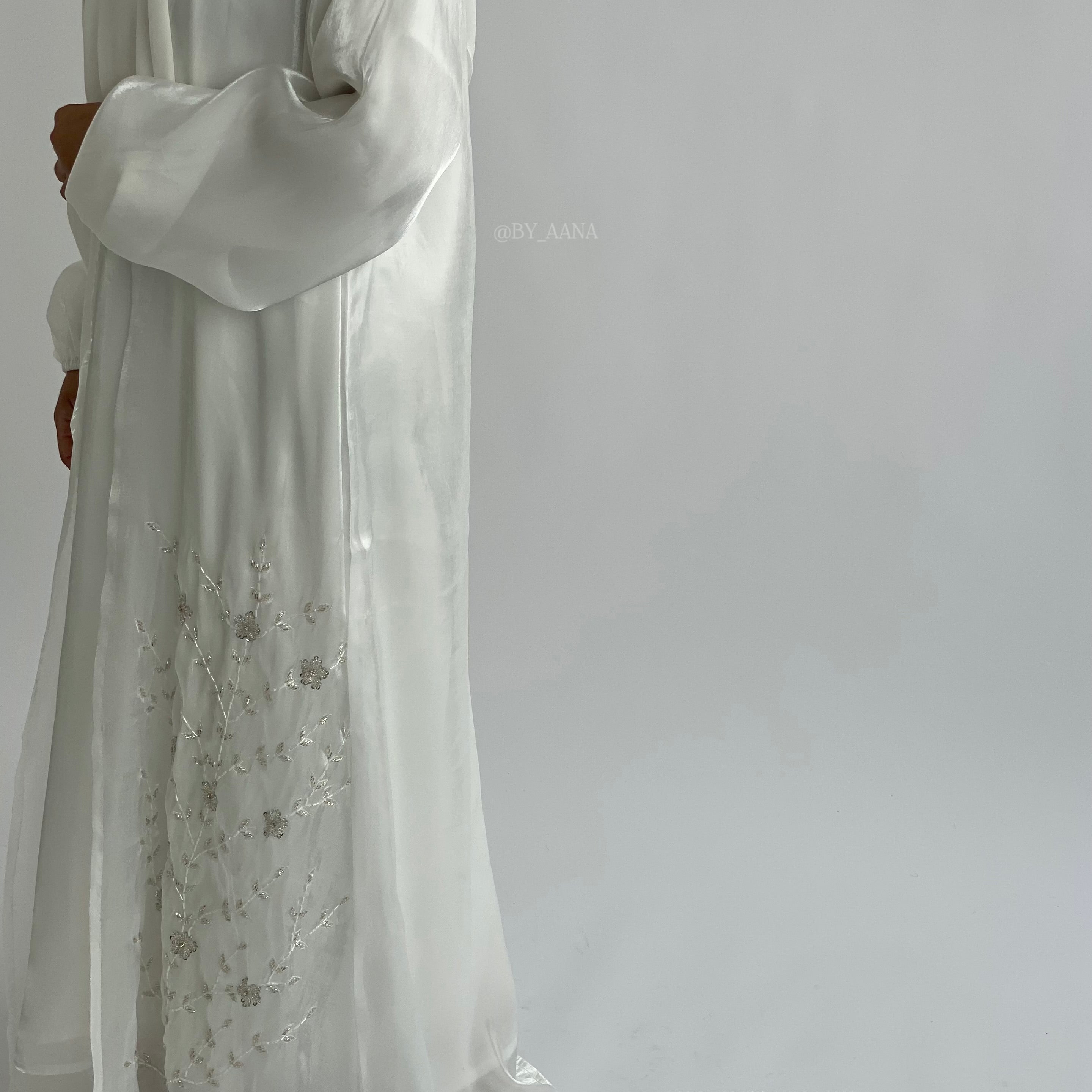 Jasmin- 3 Piece Organza Abaya Set (Slip dress included)