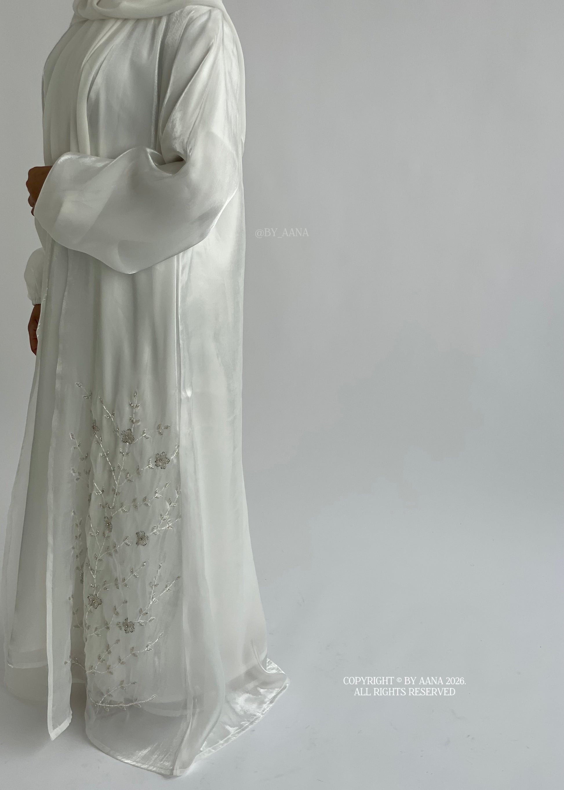 Jasmin- 3 Piece Organza Abaya Set (Slip dress included)