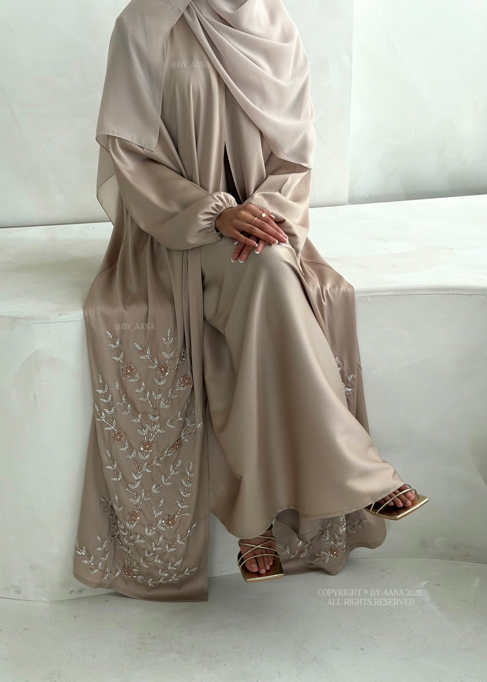 Jasmin Pearl Satin Edition- 3 Piece Set (Slip dress included)