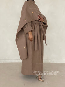 3 in 1 Coat Abaya- Brown