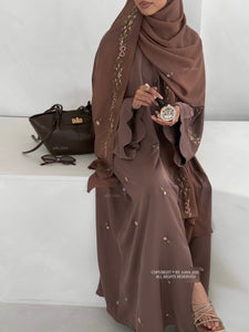 A/C Rosette x Flower & Tulip With Maxi Hijab- Brown