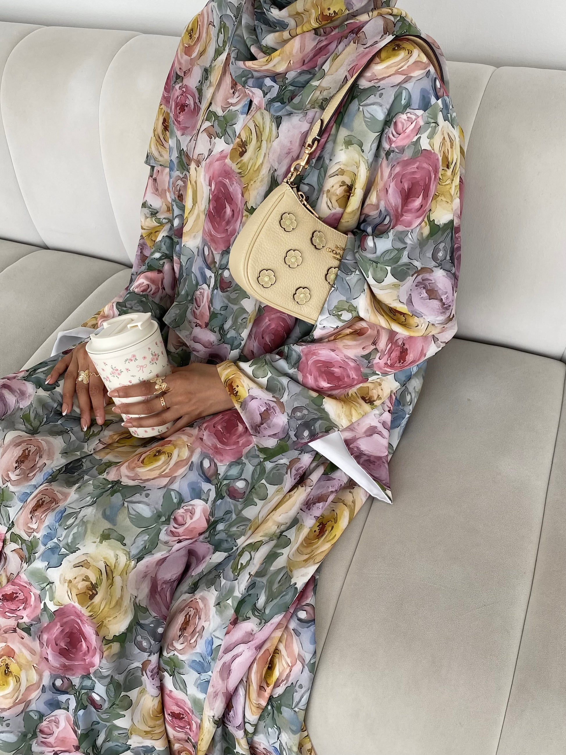 Warda- Printed Abaya