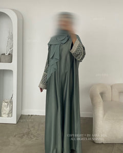 Lulu Open Abaya- Sea Green