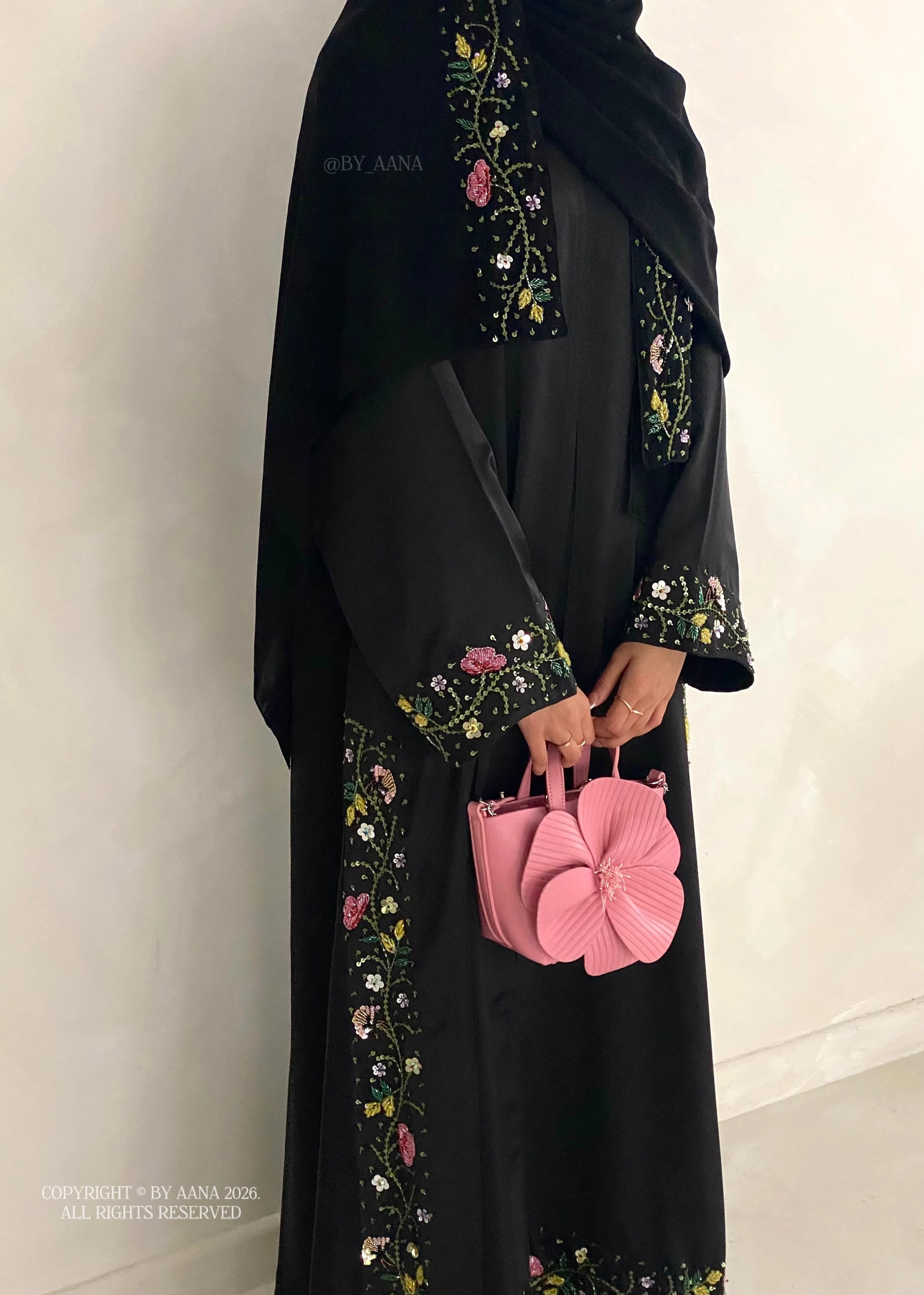 Elara Abaya- 3 Piece Set (Slip dress included)