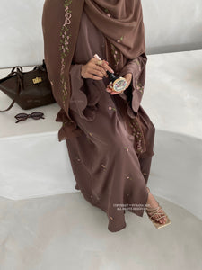 A/C Rosette x Flower & Tulip With Maxi Hijab- Brown