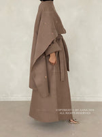 Load image into Gallery viewer, 3 in 1 Coat Abaya- Brown
