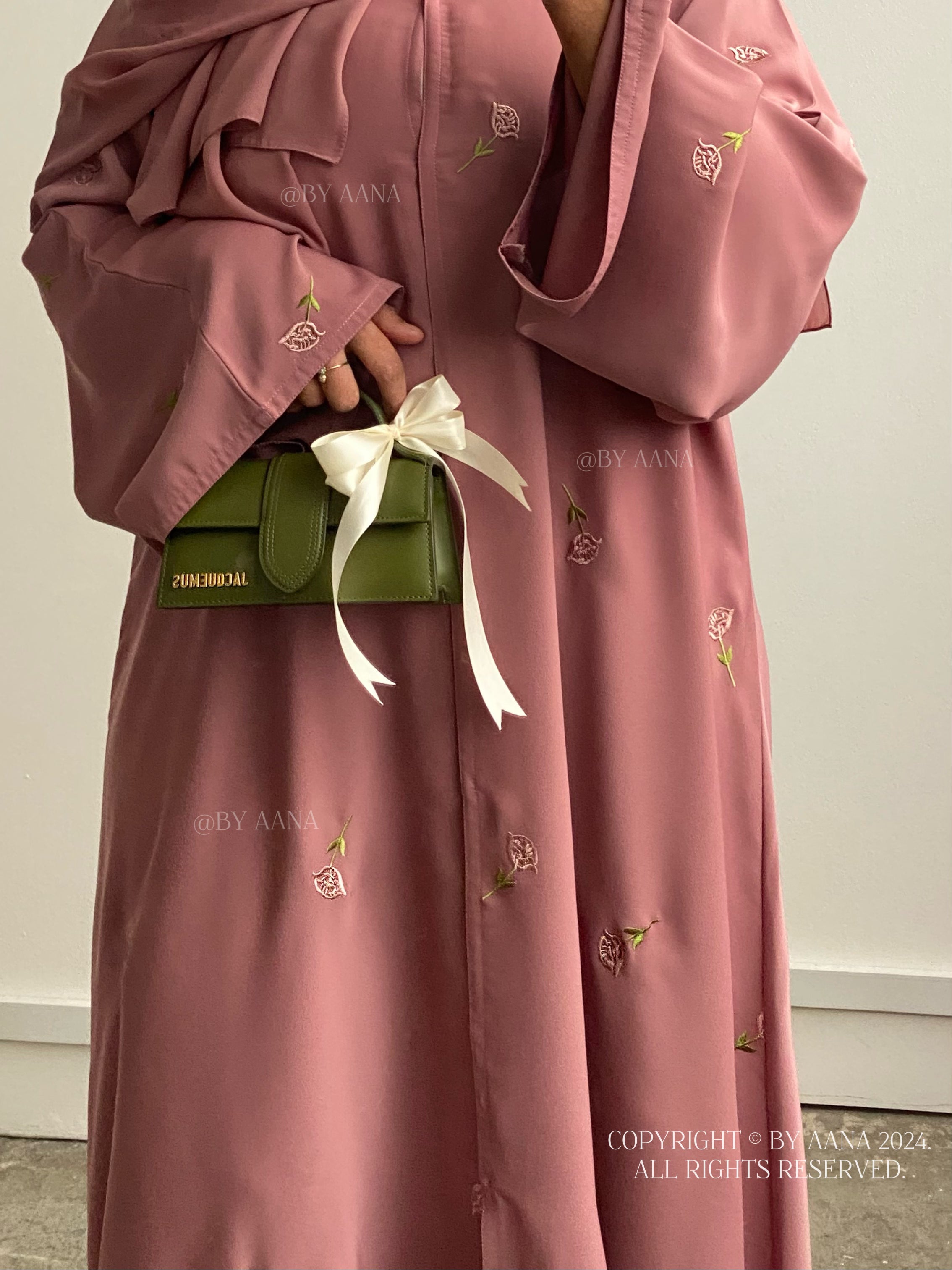 Rose Blossom Abaya-Pink