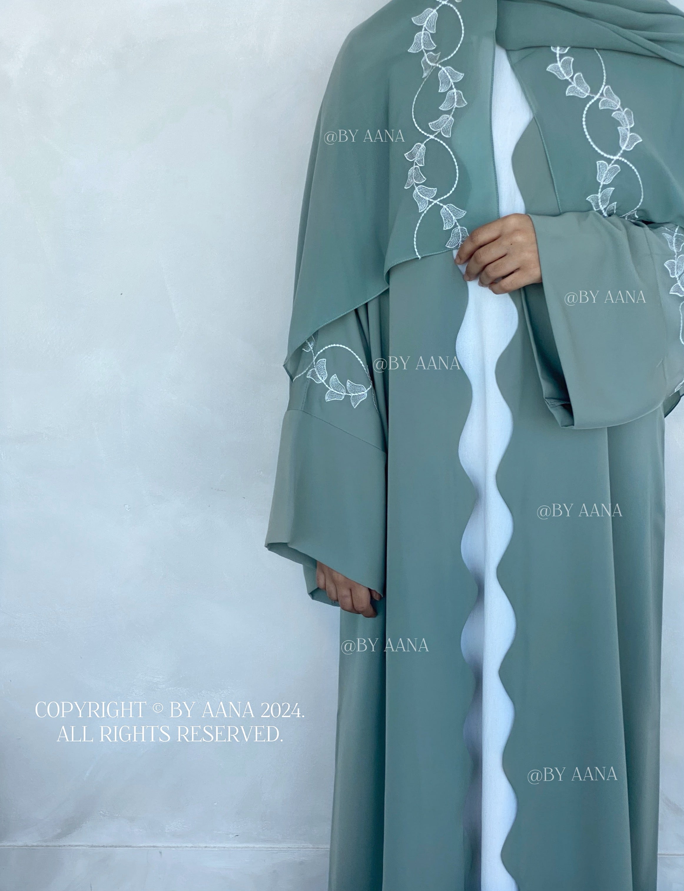 Dahlia Abaya Set- Mint