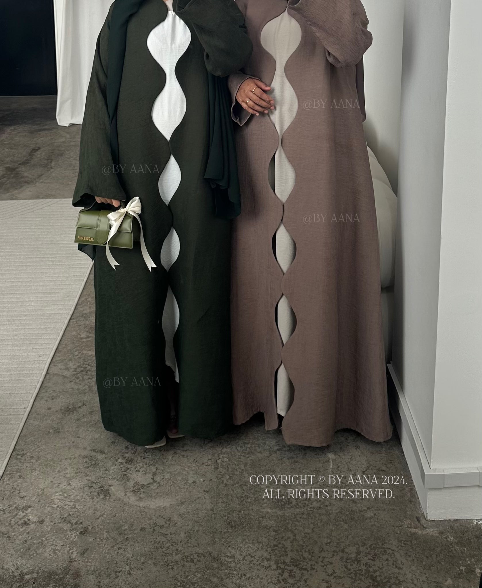 Wave Abaya- Forest Green