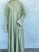 Load image into Gallery viewer, Lu’lu Open Abaya- Pistachio
