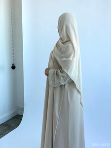 Lu’lu Open Abaya- Cream